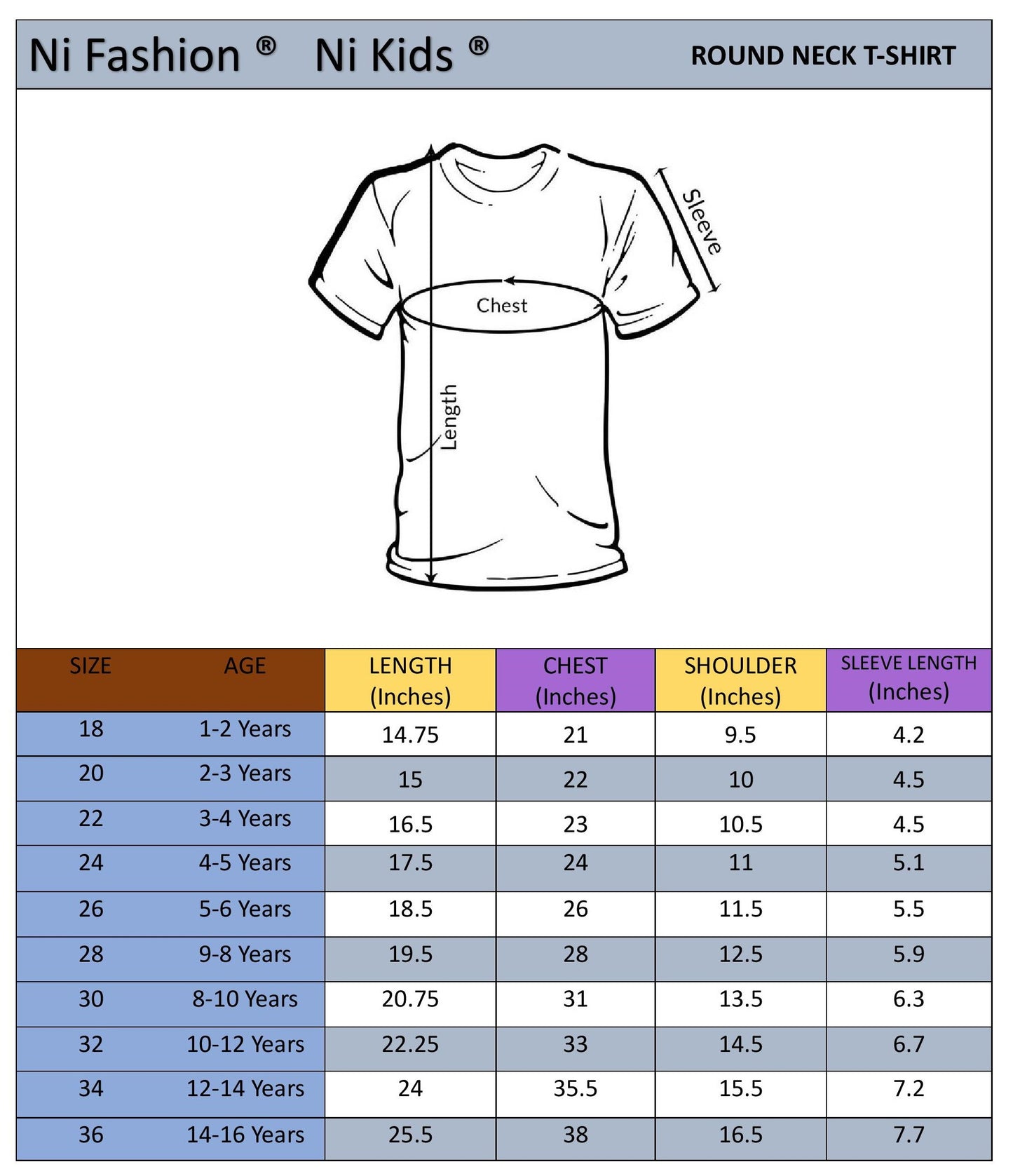 Kids Round Neck T-Shirt for Boys