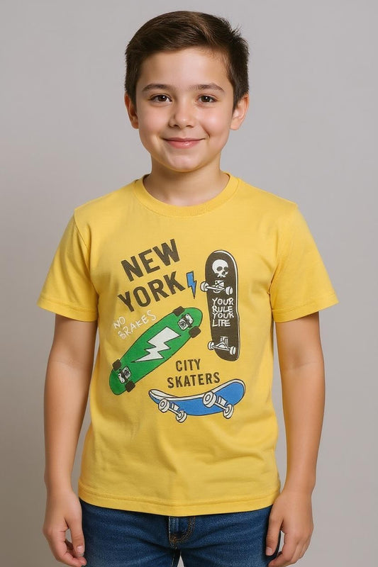 Kids Round Neck T-Shirt for Boys